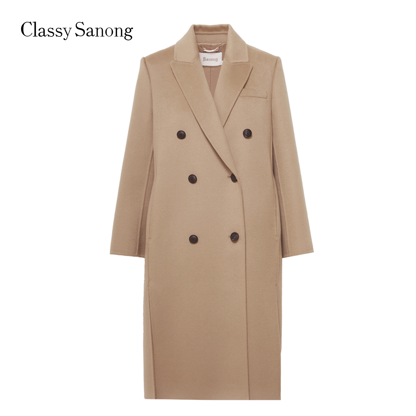 舒适职场羊毛长款大衣