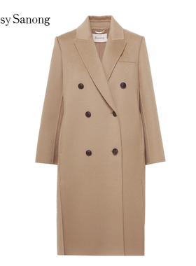 TENGS滕氏/萨侬女装新款轻奢舒适职场羊毛长款大衣