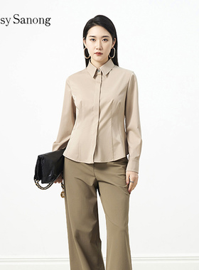 滕氏企业女装萨侬Classy Sanong/舒适轻奢长袖秋季纯色衬衫