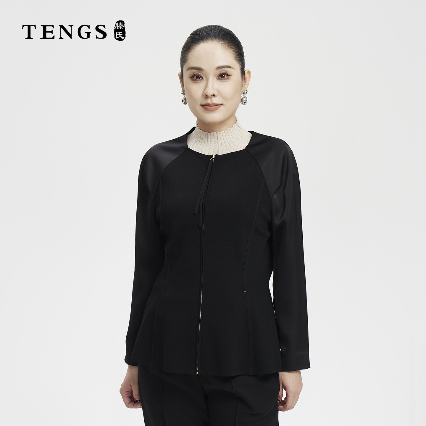 TENGS上衣简约通勤针织外套