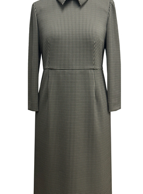 TENGS滕氏/萨侬企业女装秋冬新款舒适百搭职场通勤纯色休闲连衣裙