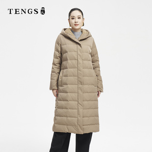 TENGS滕氏女装秋冬新款舒适百搭职场通勤纯色休闲羽绒服
