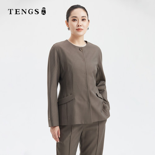 TENGS滕氏气质优雅款圆领上衣