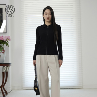 织希TESSITI/滕氏企业女装新款舒适休闲百搭翻领针织开衫