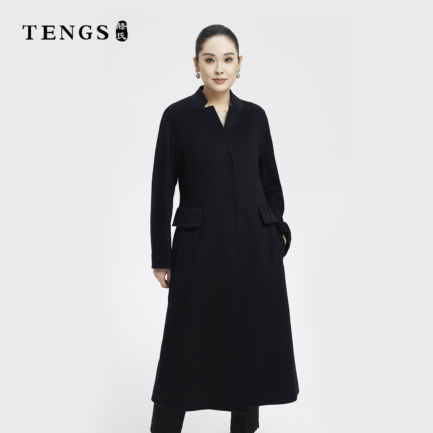 优雅风长款极简通勤羊绒大衣