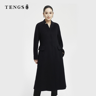 轻奢优雅风长款 TENGS 女装 服饰 极简通勤羊绒大衣 滕氏