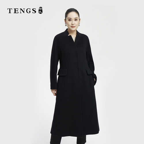 优雅风长款极简通勤羊绒大衣