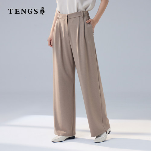 TENGS滕氏女装直筒垂直感长裤