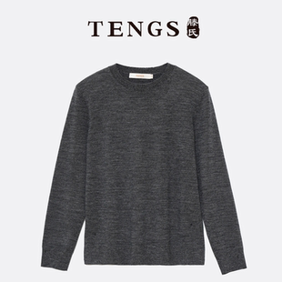 TENGS滕氏秋冬女装基础衫百搭圆领羊毛长袖针织衫套头衫轻柔舒适