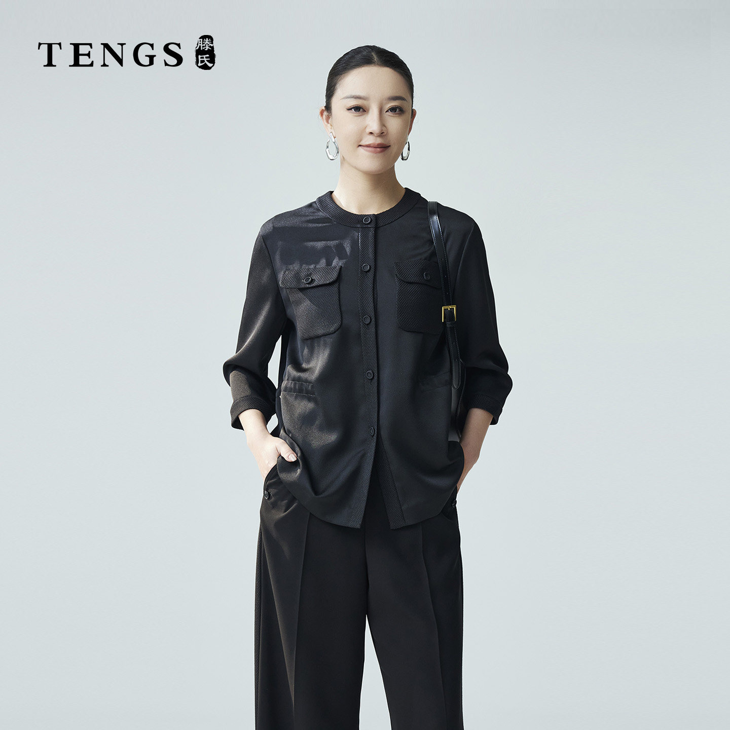 TENGS春夏款长袖纯色上衣