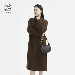 TENGS/滕氏（服饰）女装秋冬新款高领百搭职场通勤针织连衣裙