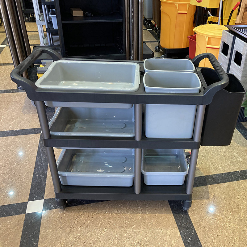 GNF黑色三层塑料收餐车