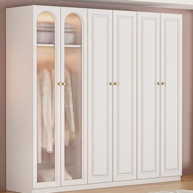 意式轻奢奶油风简易组装储物柜子衣柜家用卧室实木儿童收纳大衣橱