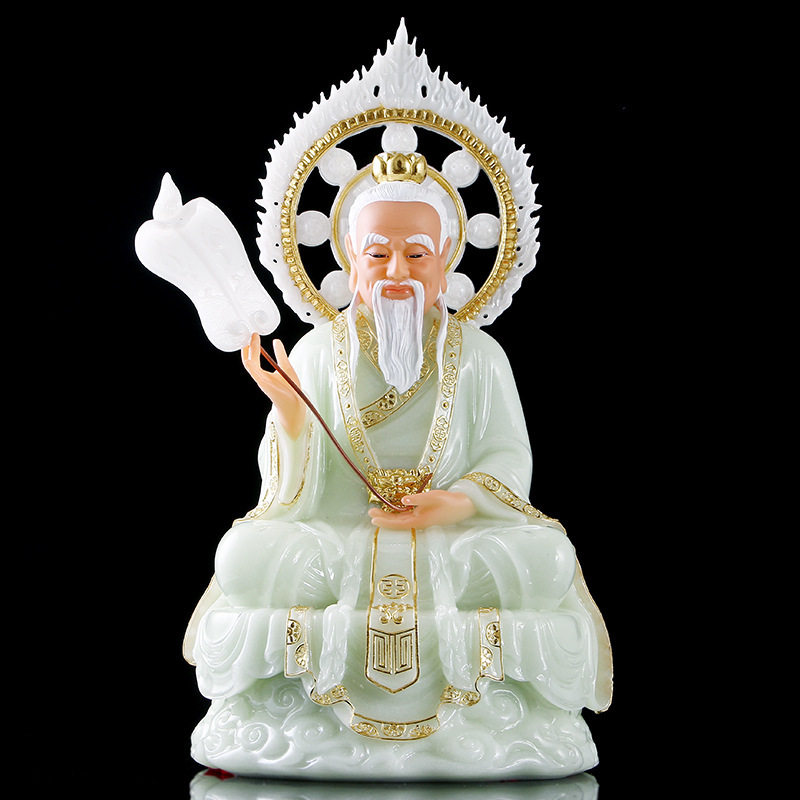 圆通工艺汉白玉太上老君 石雕德天尊 家居三清批发道祖元始天尊