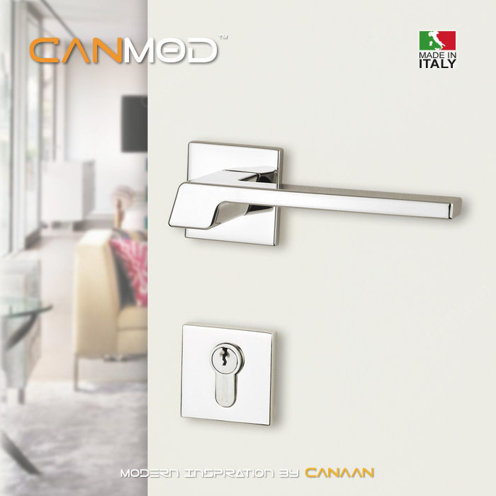 Canmod迦南原装意大利进口门锁镜面亮铬色现代简约门锁1173型号