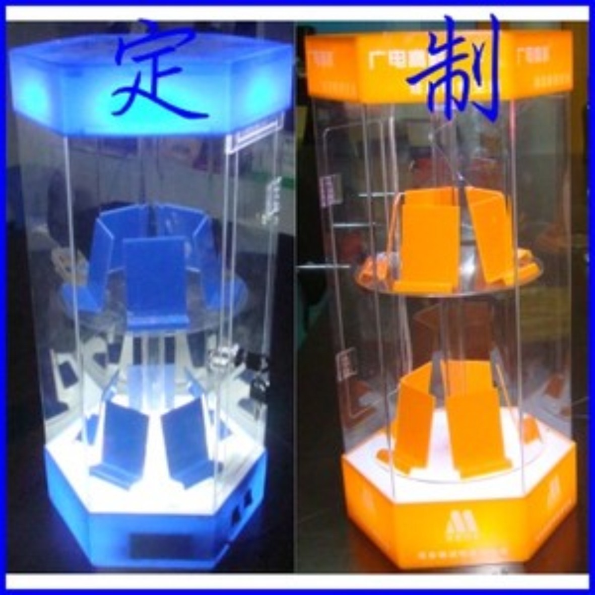 亚克力模温机展示架亚克力旋转展示架 LED灯光有机玻璃产品展示架