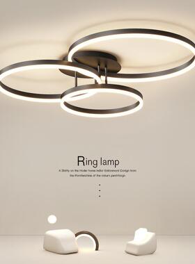 客厅灯吸顶灯北欧极简圆形卧室灯LED灯具现代简约大气客厅主灯