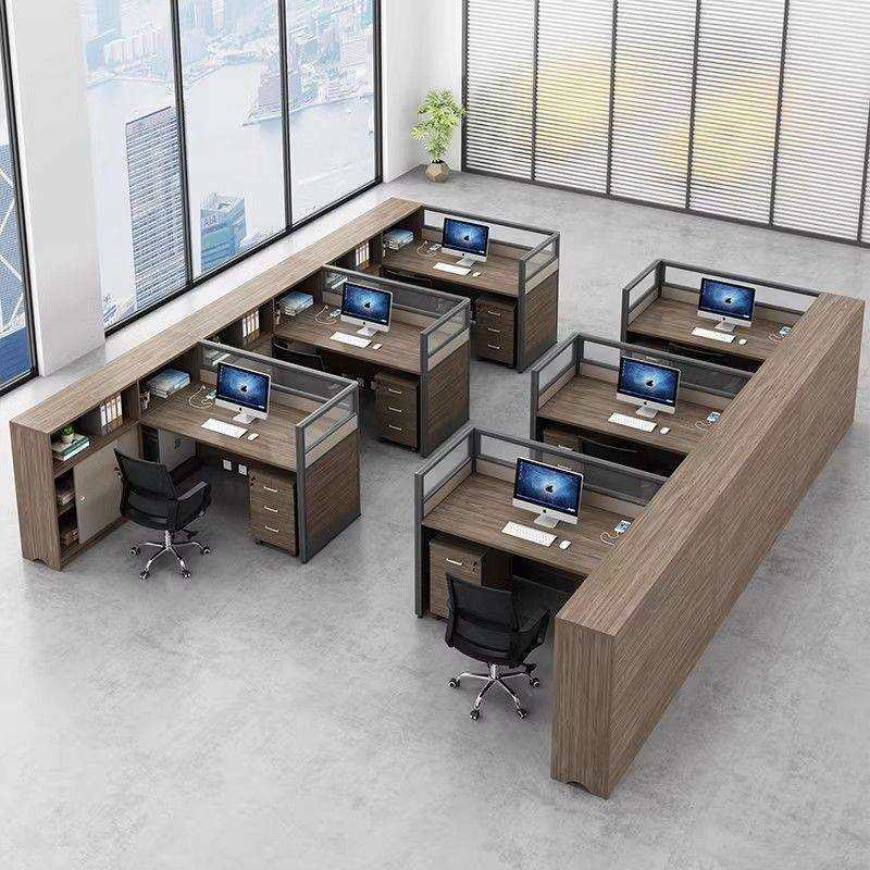 办公桌简约现代屏风隔断工位办公室员工财务职员多人办公桌椅组合