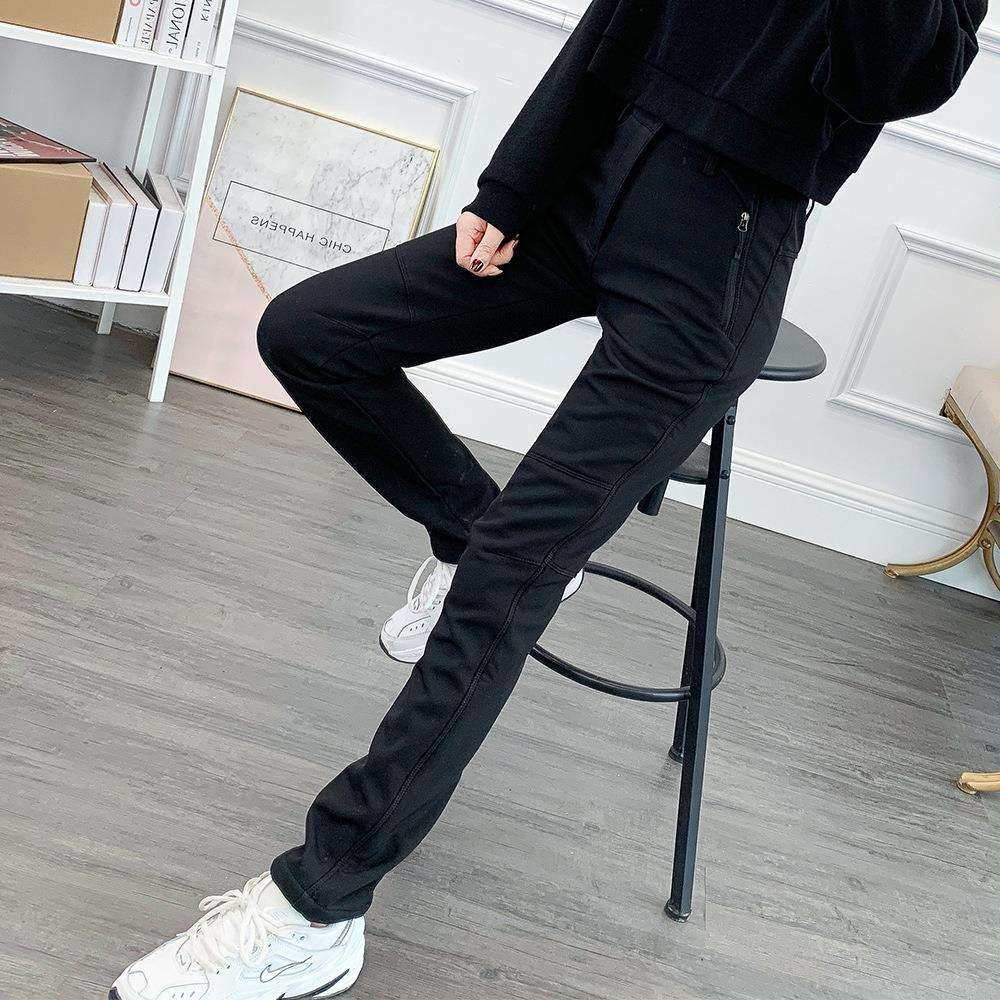 户外修身抓绒冲锋裤女长裤加厚软壳裤女滑雪防风保暖登山裤秋冬季