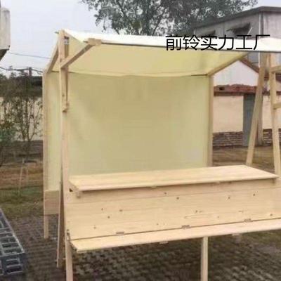 移动折叠摊位户外展示架实木促销花车夜市集市可折叠摆摊架子