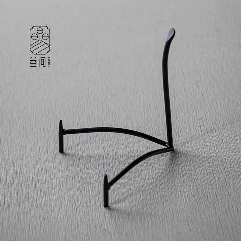 叁间铁艺盘架展示盘架赏盘摆件支架托日式圆盘碟子架书架古董架子