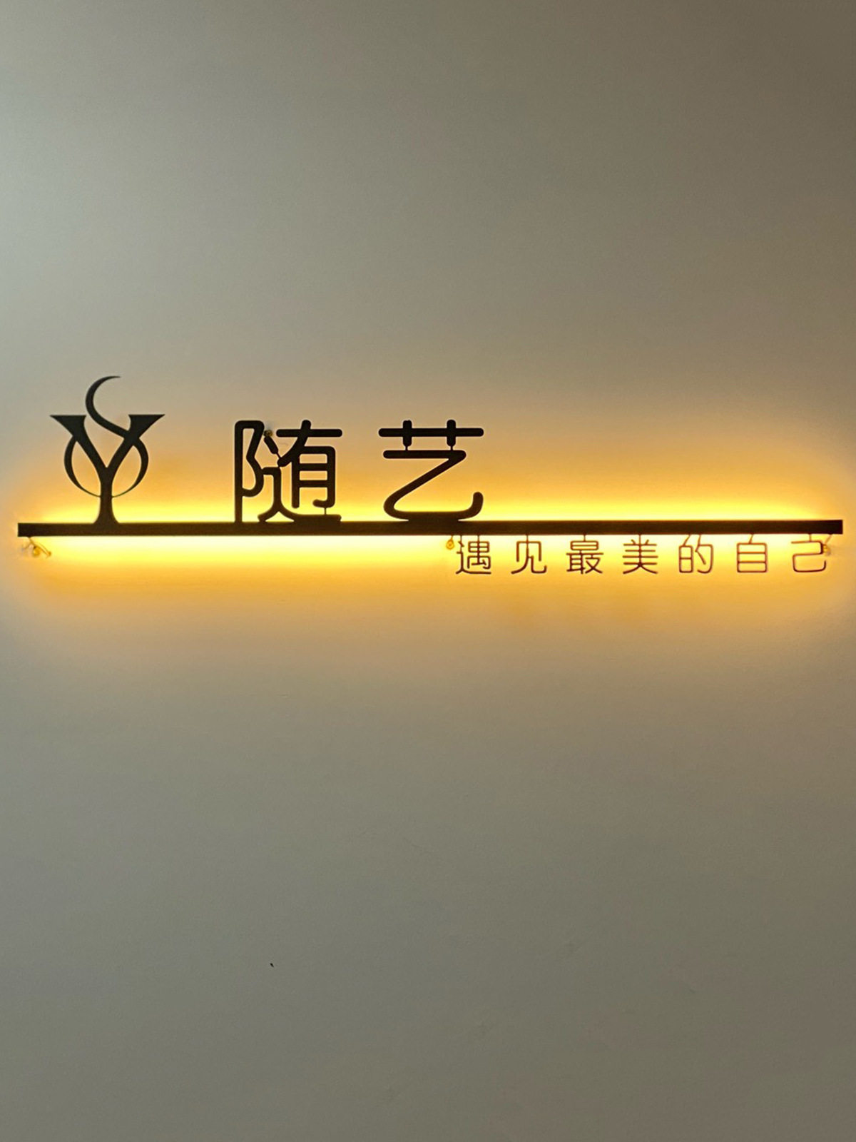铁艺logo标识墙门头广告招牌创意发光字体悬挂镂空灯箱工作室