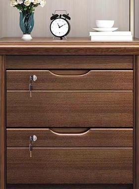 中式带锁实木床头柜子卧室家用复古床边收纳储物柜简约现代免安装