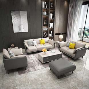 3办公沙发 2021新款 灰色沙发现代轻奢办公家具两人沙发1