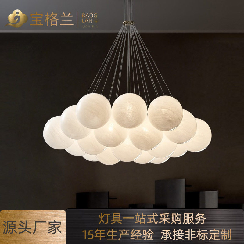 led灯客厅主灯餐厅北欧创意现代简约奶油全铜吊灯儿童房卧室灯具