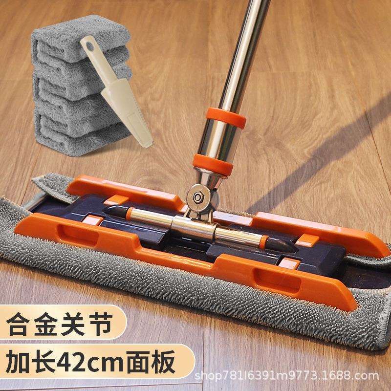夹布式拖布家用懒人一拖净木地板瓷砖吸水除尘加大平板拖把不锈钢