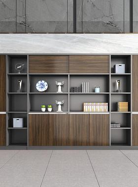 办公室文件资料储藏木质书柜子带锁更衣文档落地高柜收纳家具