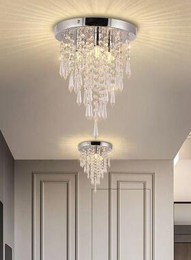 轻奢珠水晶过道灯玄关客厅装饰水中山灯具吸顶灯欧美