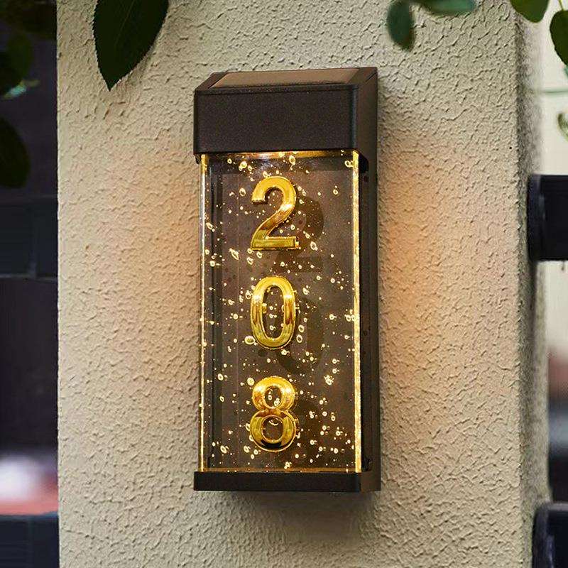 太阳能发光门牌别墅发光免布线户外房号指示牌庭院标识家用门牌