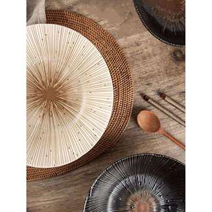 美浓烧日式釉下彩千段十草高级感寿司餐盘面碗家用陶瓷仪式感餐具