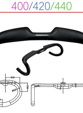 BALUGOE全内走线专业竞赛级竞技全碳纤维手把公路自行车把手黑色