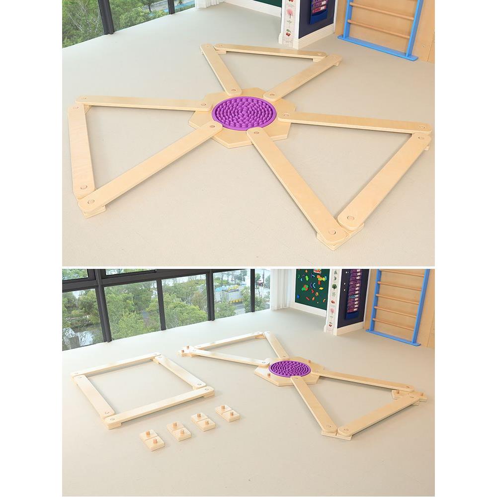 平衡步道触觉板早教木质独木桥感统训练器材幼儿园儿童平衡木玩具