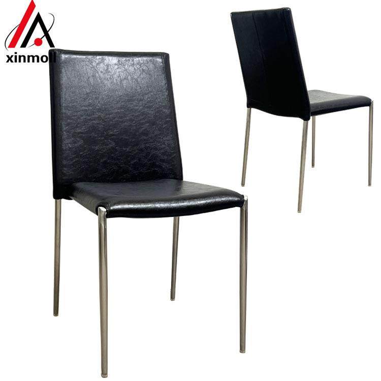 餐椅家用轻奢高级感客厅餐厅家具黑色凳子不锈钢靠背餐桌椅子