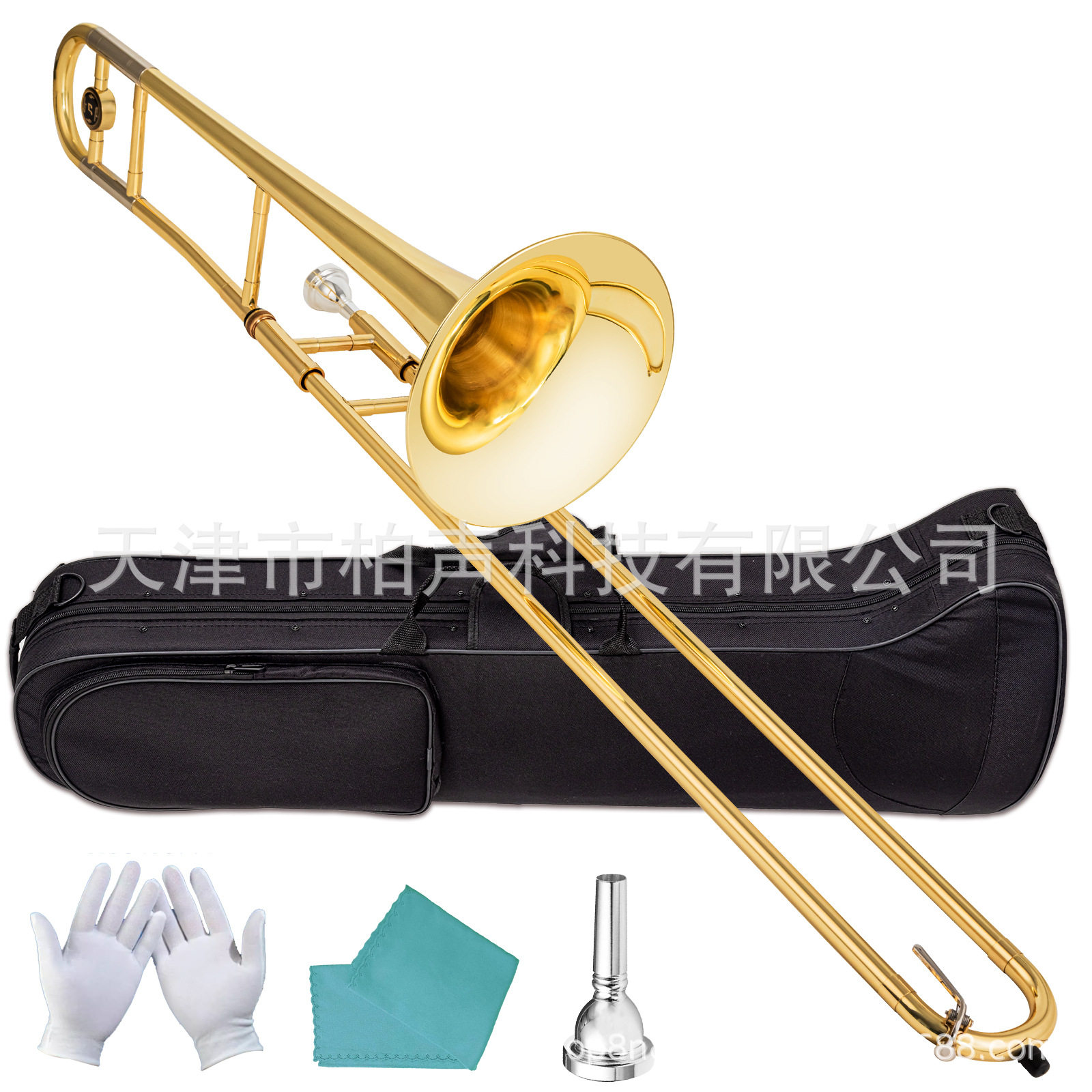 中音长号乐器初学者降E降B调拉管铜管乐器漆金镍银 降E调中音长号