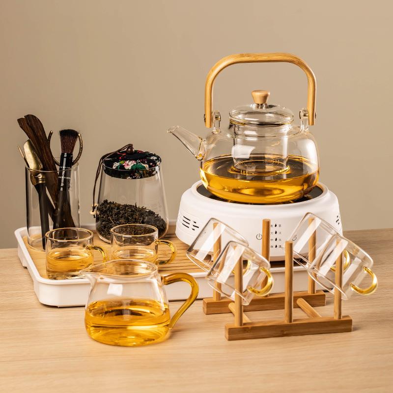新款电陶炉煮茶炉玻璃茶壶泡茶家用煮茶壶办公室小型茶具套装
