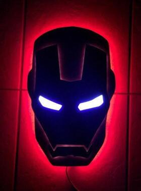 新款IronMan灯创意钢铁侠LED夜灯壁灯家饰灯超级英雄气氛灯遥控