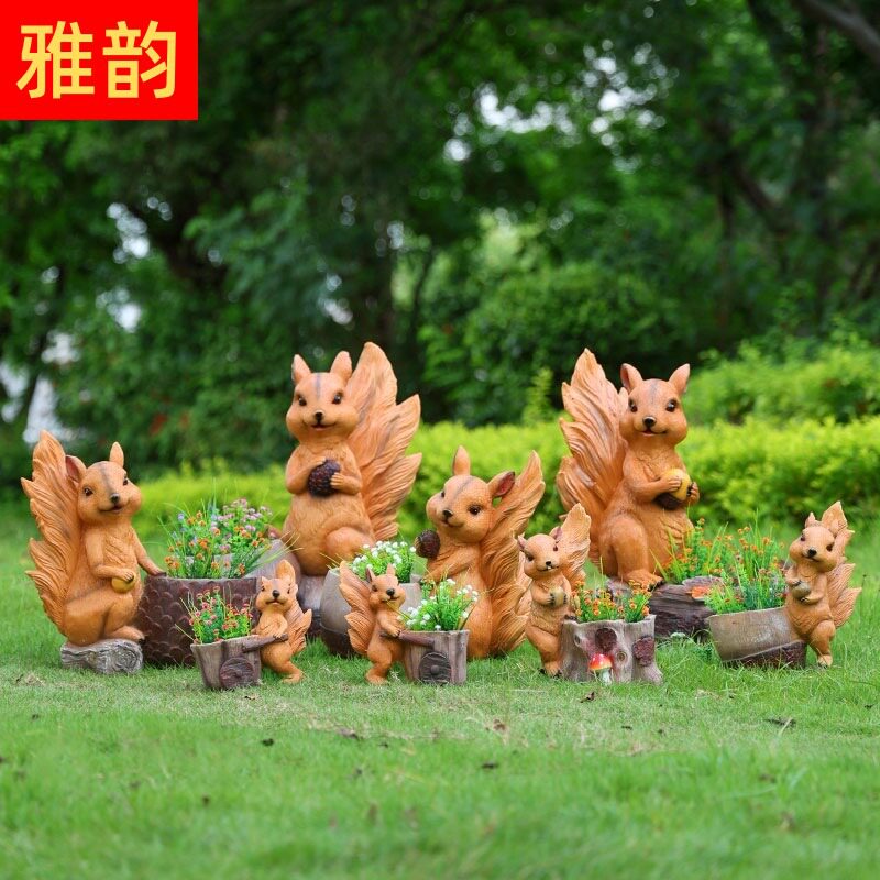 仿真松鼠树脂摆件园林景观装饰