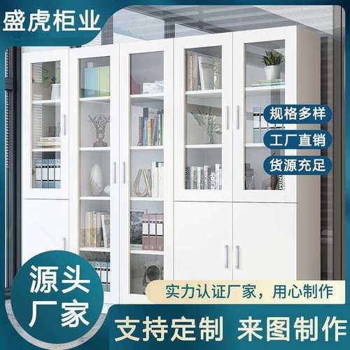 落地式家用书房书柜财务室办公室文件柜对开玻璃柜凭证柜