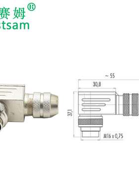 M16连接器针头弯角屏蔽替代425系列全金属J09小型航空插头