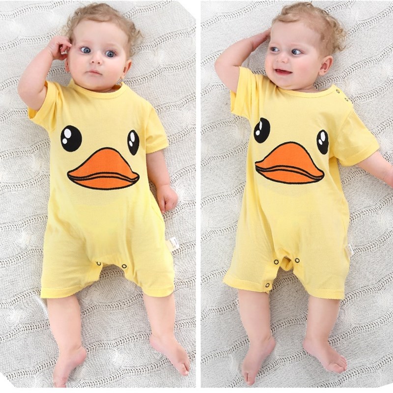 网红Newborn Baby Clothes Summer Short Sleeve Rompers Infant