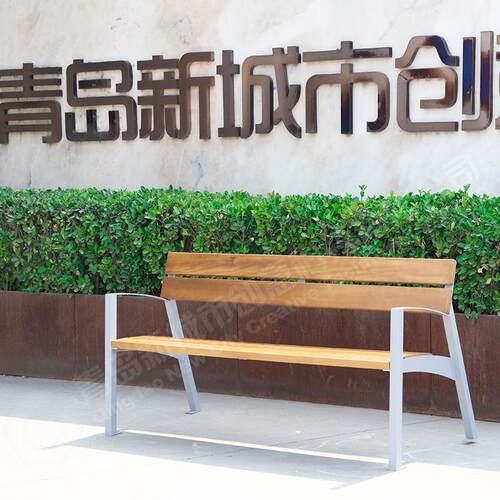 工椅休闲户外公园椅室内外座凳防腐BZY-102-木长园林景椅区商场广