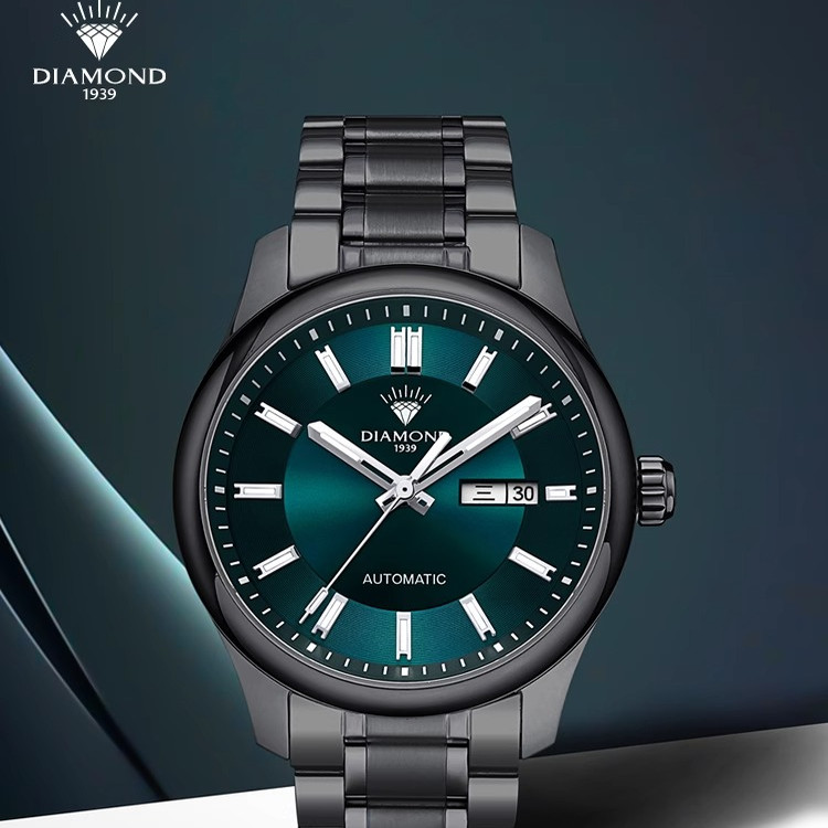 上海钻石手表自动男机械表防水双历透底S104官方正品国表男士手表