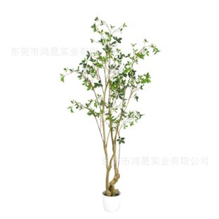 仿真榆钱树大型落地仿真植物大号盆栽装饰品绿植办公室家居摆件