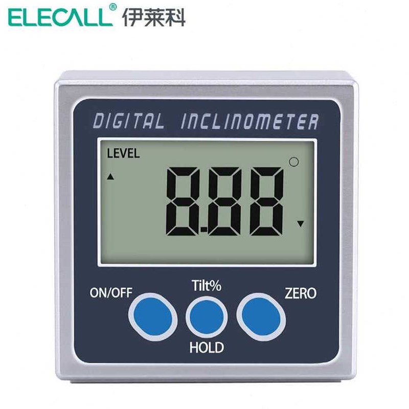 伊莱科(ELECALL)数显带磁倾角仪数显水平仪倾角盒数显角度尺水