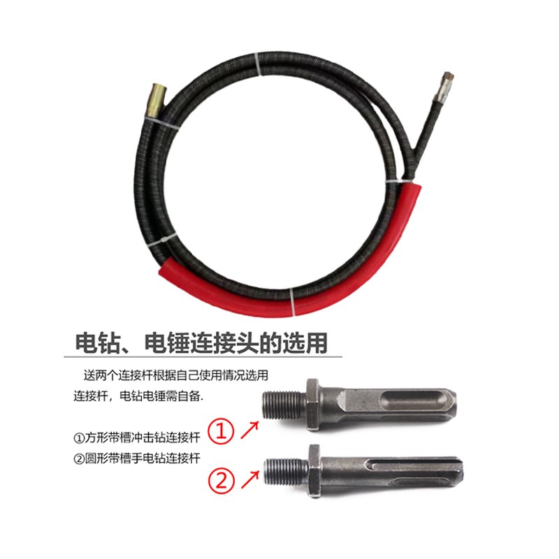 线管排堵神器穿线管疏通器下水道水泥混泥土疏通合金钻头实心软轴