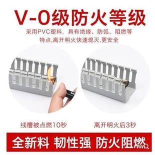 PVC线槽明装 绝缘阻燃 工业电气柜配电箱电线开口布线走线槽